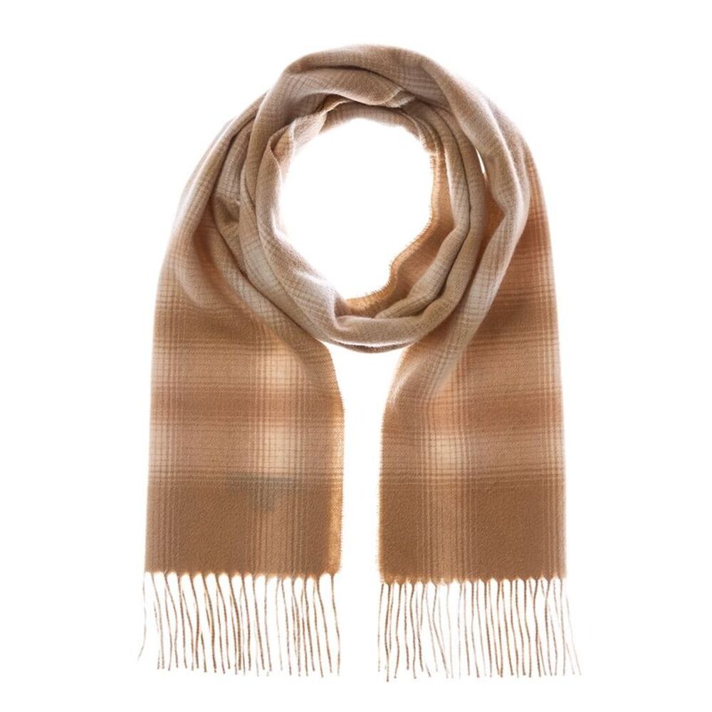 Amicale Cashmere Ombre Windowpane Cashmere Scarf, Brown